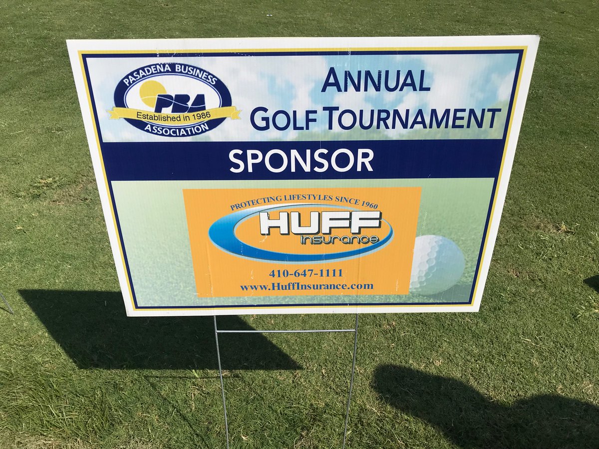 HuffInsurance's tweet photo. We are proud to once again be able to sponsor the Annual Pasadena Business Association Golf Tournament.  Great time was had by all! 
#PBAMD #HuffInsurnace https://t.co/BltjRpyIgq