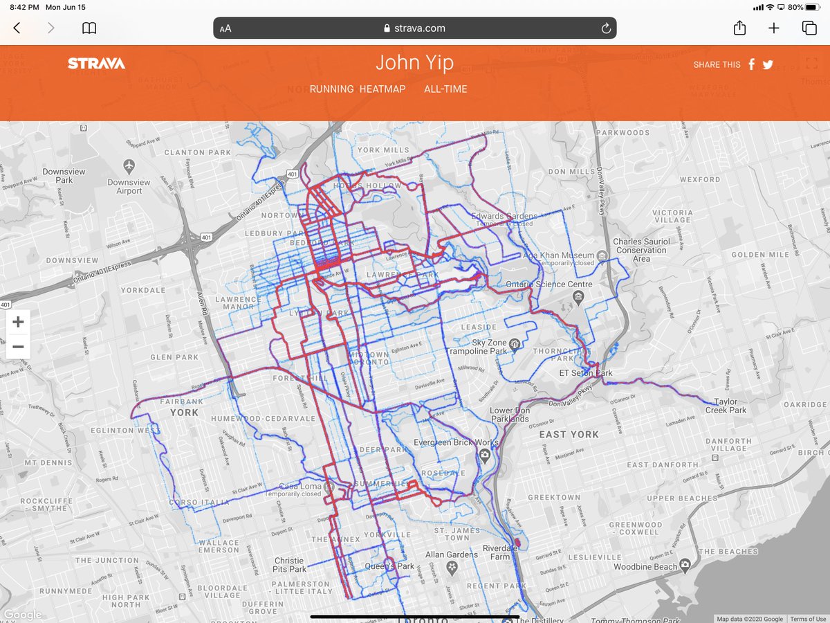 You can always find adventure in your backyard. Am #runeverystreet In #toronto - will take years but here is my progress to date, a long way to go....#running #runningmotivation <a href="/teamnrgpt/">NRGPT</a>