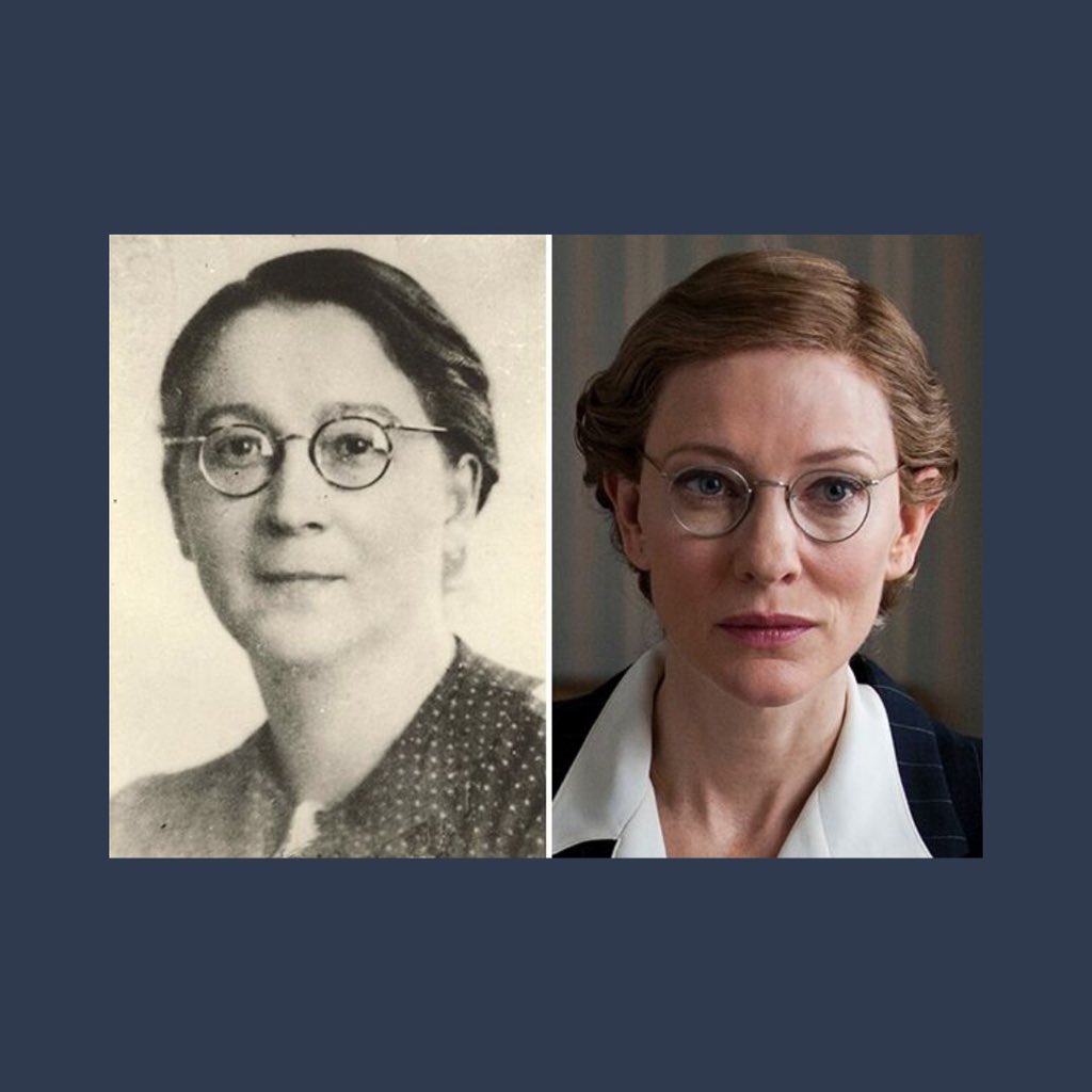 MonumentsMWfnd's tweet photo. #FromTheArchives: Remembering the Monuments Men film, where academy award winning actress #CateBlanchett played the heroic #MonumentsWoman Rose Valland. Blanchett’s performance was both emotive and authentic, showcasing Valland’s bravery in tracking the Nazi looting operation. https://t.co/adMtf9eElE