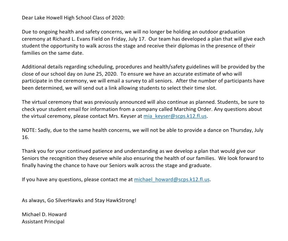 IMPORTANT INFORMATION REGARDING GRADUATION! ⬇️