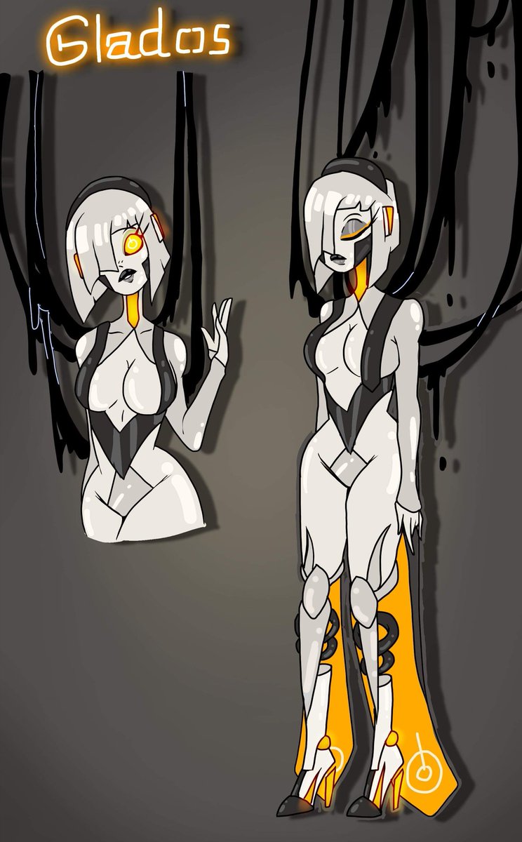 Human Glados 💕💕💕 love how this turned out NGL. #Glados #portal2 #portal  #portalgame #GladosPortal #HumanGlados #Humanversion #robot #android, image size:744x1200