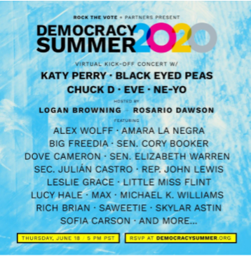 UWashpirg's tweet photo. Excited to be a sponsor of @RockTheVote #DemocracySummer2020! We've joined a coalition of orgs putting on this event w/ artists, performers &amp; special guests like @KatyPerry and @bep.

RSVP at https://t.co/27FT8elMqR

Hope to see @ASUWSeattle @thedaily @uwstudentlife  there 🙌🙌🙌 https://t.co/iLaNWkdmiZ