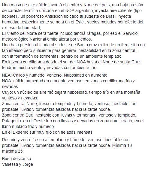 jormax76's tweet photo. Fresco a templado humedo, ventoso, nubosidad abundante, inestable hacia la tarde noche, probables lluvias y tormentas aisladas, minima 13 maxima 25.
@pmontenegro1981 @Yojuanjunco @mcortezpiniero @MFernandaRey @pabloladaga @dhfiori @MaBelenAlvares @Gaspar_guti @guillermozysman https://t.co/vmt48mSxGI