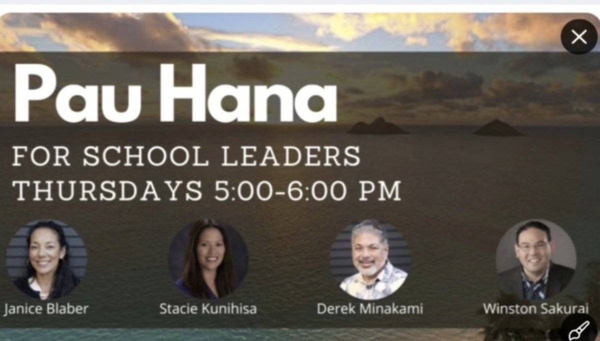 Join us for Pau Hana Thursday at 5p for a school leader talk story. RSVP here: forms.gle/DzVRj6Y2pBZSna…
