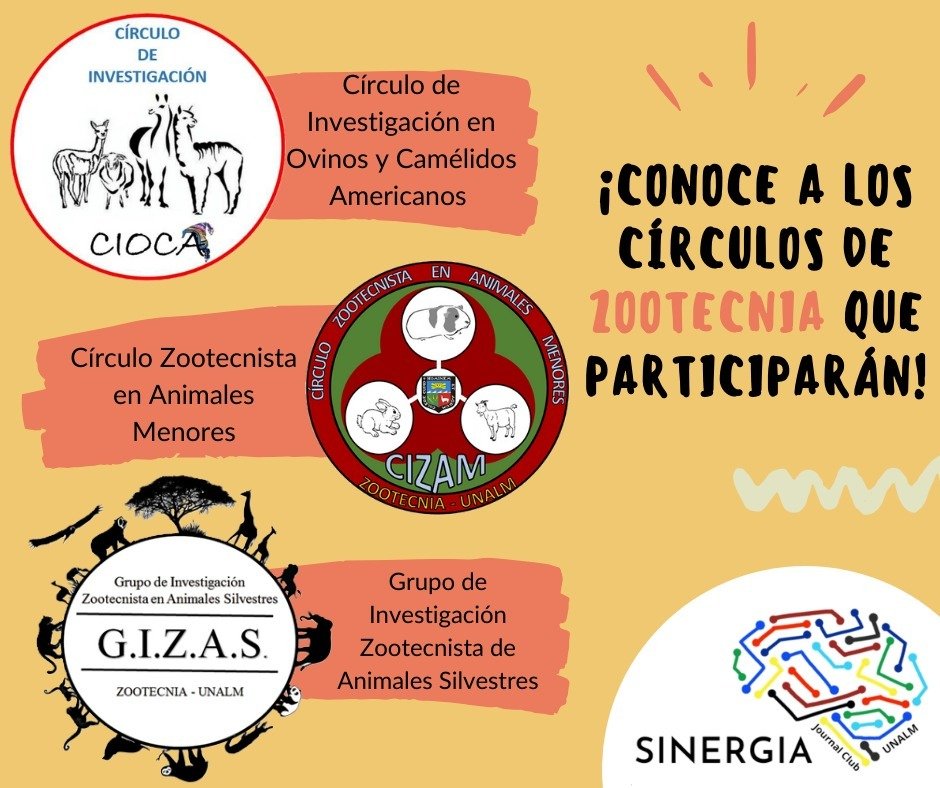 sinergiaprogram's tweet photo. 📌¡Conoce a algunos círculos que van a participar de Sinergia!👀
¡Muy pronto serán las inscripciones!🙌🏻
¡No te pierdas de esta gran iniciativa del Journal 🧠 Club UNALM!
 #Ambiental #Forestal #Zootecnia https://t.co/7IACzEjLLK