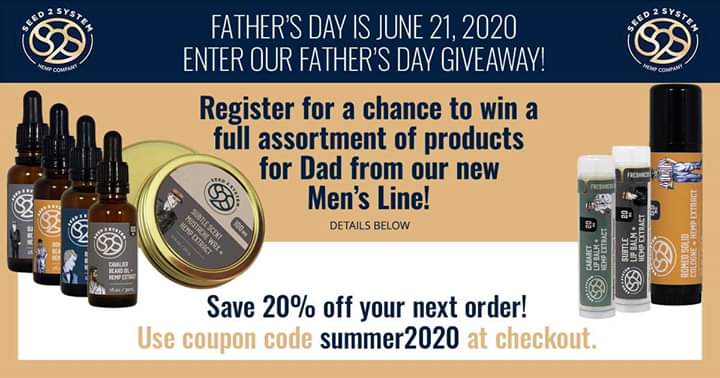 leovmurray's tweet photo. Gifts for Dad. Register to WIN
https://t.co/785Zfv0kqL
#fathersday2020 #Giveaway #mens #cbdformen #dads #workingman #FathersDay #FathersDayGift #seed2system #healthy https://t.co/tJ61MqVkX9