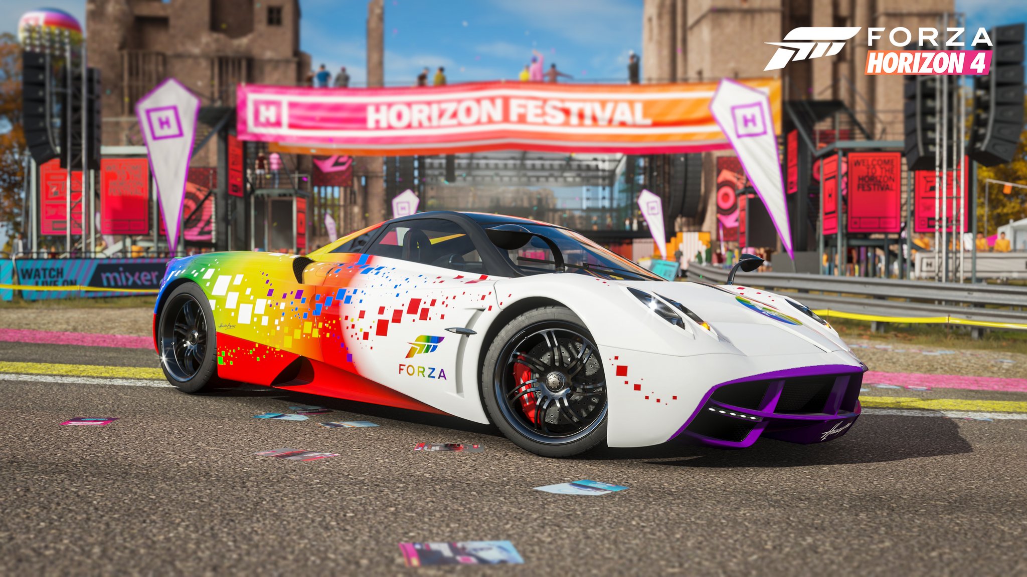 Forza Horizon Have You Grabbed The Forza Rainbow Liveried Pagani Huayra Yet Check Your Messages Now Then Be Sure To Share Your Pics Of This Festive Design T Co 3slvrdjq7v