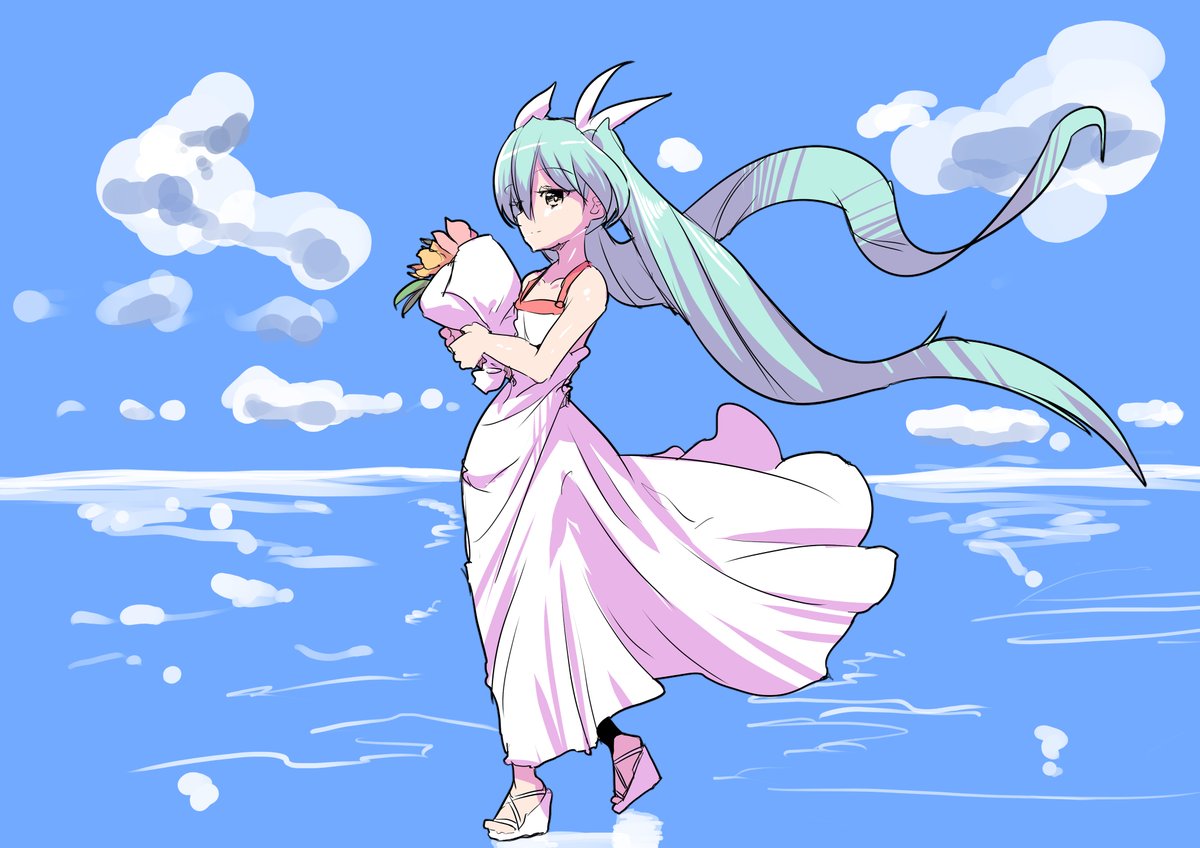 ট ইট র Piapro ピアプロ 双葉 末月さんの 白い清楚なワンピースを着たミクさん 花束を持って歩く姿が美しい 艸 ふわっと ワンピースがなびくのが素敵ですね T Co 6kvixr2dec Piapro 初音ミク