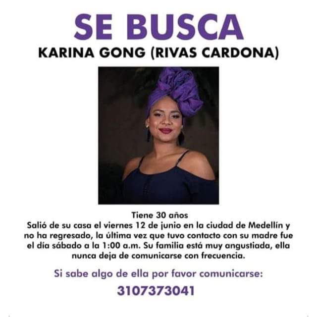 dolceytorres's tweet photo. Abogada defensora de derechos humanos y defensora de las causas afro, se encuentra desaparecida en la ciudad de medellin desde el 12 de junio, Ayudenos a encontrarla. @BLUAntioquia @BluRadioCo @WRadioColombia @VickyDavilaH @WilliamYeffer @jsanchezcristo @QuinteroCalle #NiUnaMas https://t.co/ecxXp8dMqQ