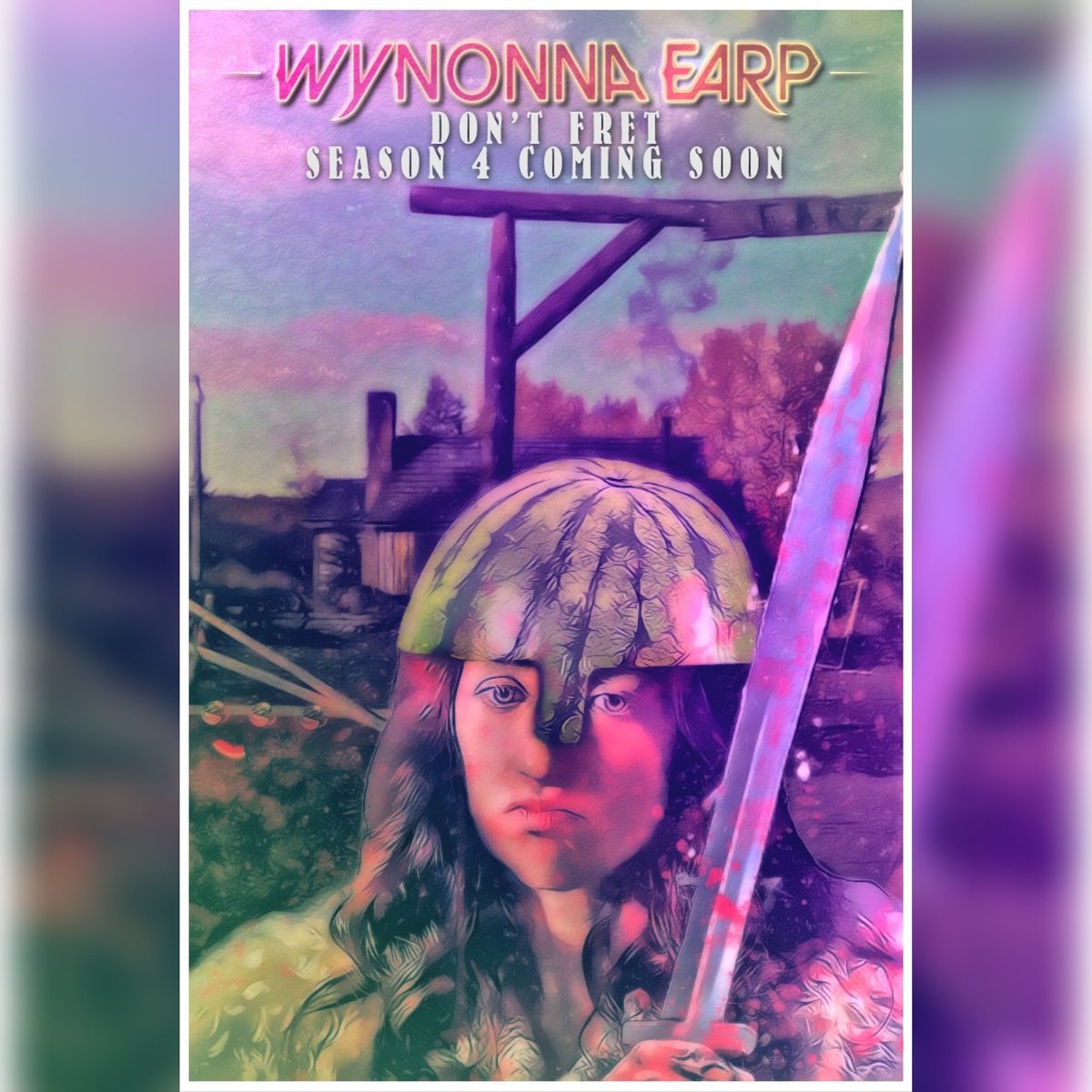 laurenpoche's tweet image. Wanted to have some fun with this. A bored Wynonna practicing with the new peacemaker. My submission for #WEARTWYNONNA @syfy @wynonnaearp #WynonnaEarpSeason4 @MelanieScrofano #melonhead 🤘🥃 #earpsoon #Earper #fanart  (stupidly deleted my earlier post)