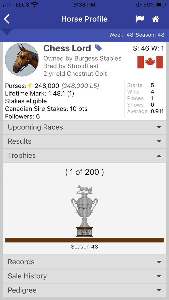 First trophy in 8 seasons!! (Haven’t been playing much but still happy!). Just bought him on the auction a couple days ago too!! <a href="/AndPacing/">Off and Pacing</a>
