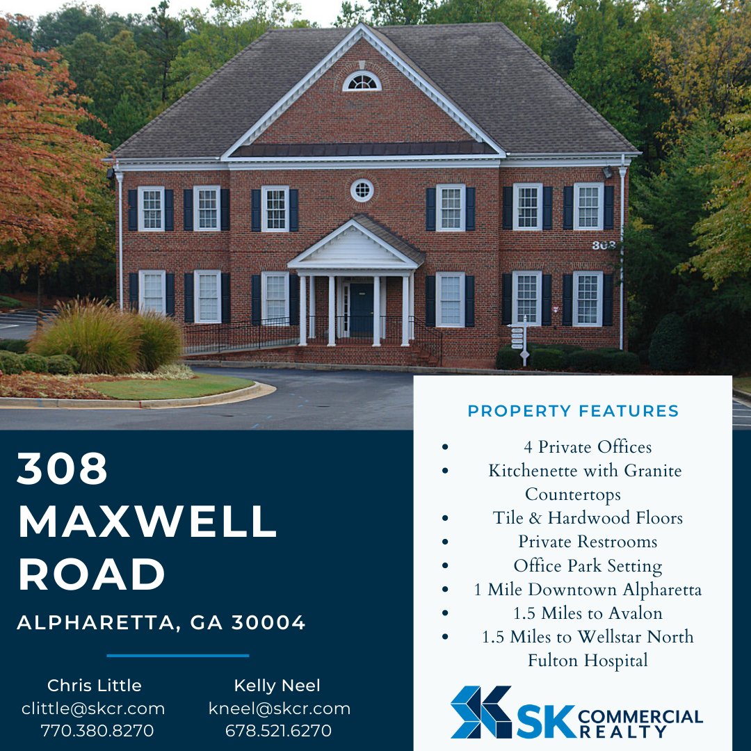 SKCRealty's tweet photo. #TOURITTUESDAY
308 Maxwell Road, Alpharetta, GA 30004 | 6,600 SF Office/Condo Space For Sale or Lease | For more information contact Chris Little or Kelly Neel at 404.252.1200
https://t.co/dqzj9czElu
#commercialrealestate #SKCR #ATL #office #Forlease #ForSale https://t.co/Kmtp4MlYv6