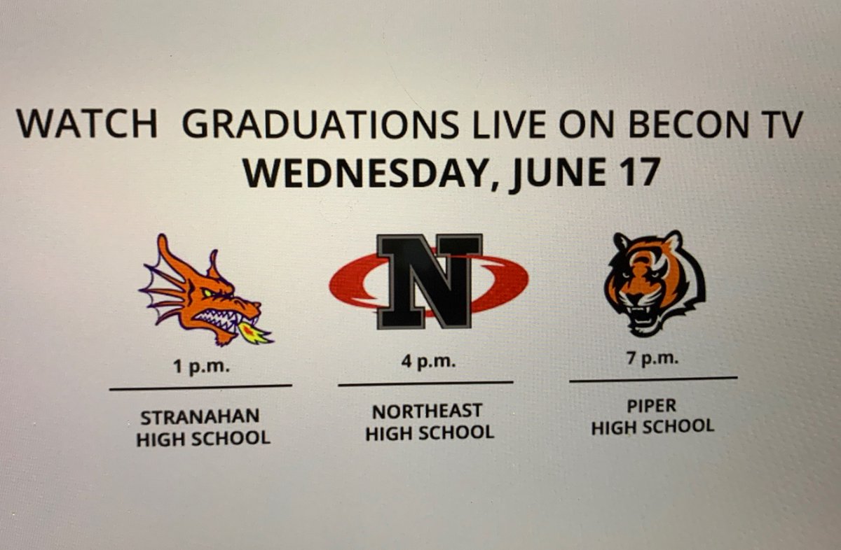 BECONTV's tweet photo. Wednesday, June 17, BCPS Virtual Graduations Schedule. Watch on BECON-TV, Channels 63, 19 or 488, Dade, Broward & West Palm Beach Counties.
#BCPSGrads #BCPSPROUD #schoolduel #BTN @shortcutstvshow
CONGRATULATIONS! @StranahanDragon @NHS_Magnet @PHSAcademy https://t.co/al3UygQgEs