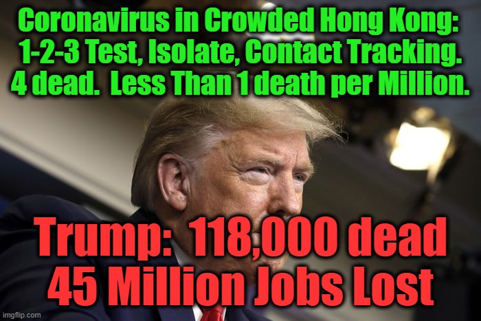 Mr_Quagmire_USA's tweet photo. @EytanWallace @GOPLeader @bakersfieldpd .
The GOP has killed a hundred thousand Americans by being completely uninterested in even picking up the phone to call intelligent Hong Kong public health officials.
The GOP now has trillions in stimulus funds to SKIM / steal from.
#GOPDisasters #TrumpResignNow #GOPLiars https://t.co/lPlJPGlS7a