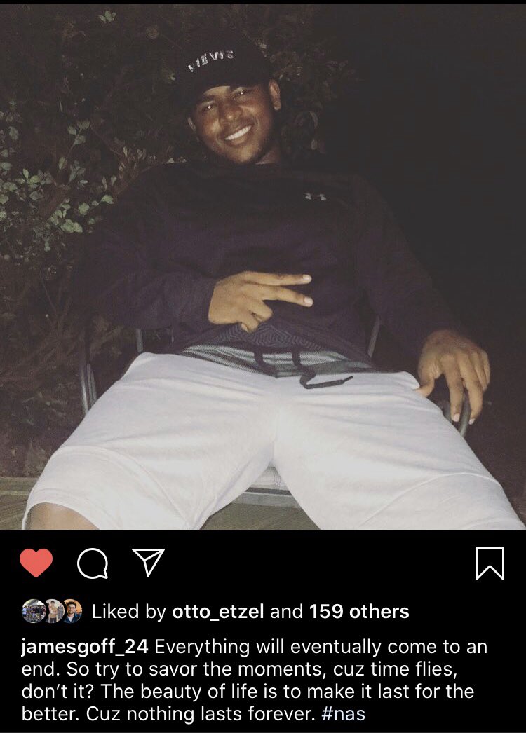 “I heard he moved to a place where the time don’t end. So you don’t need money, all you got is time to spend” Rest easy James, I’ll see you on the other side 💔