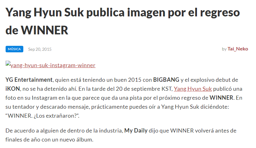 ¿Y qué creen que hizo YG? Luego de un mes de pseudo promociones en programas musicales y después de una gira de conciertos en Japón, los condenaron a un hiatus indefinido, tiempo en donde Yang Hyun Suk se encargaba de burlarse del fandom con imágenes como esta.