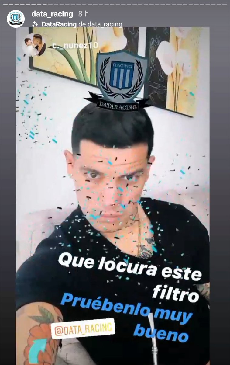 DataRacingOK's tweet photo. ¡Tenemos un filtro de #Instagram! 📱😎
Probálo y subí una historia en esa red social mencionándonos, para que la compartamos y la vean todos nuestros seguidores.
#DataRacing es eso, una familia de miles y miles de académicos. 💙 https://t.co/osnc9Apgkc