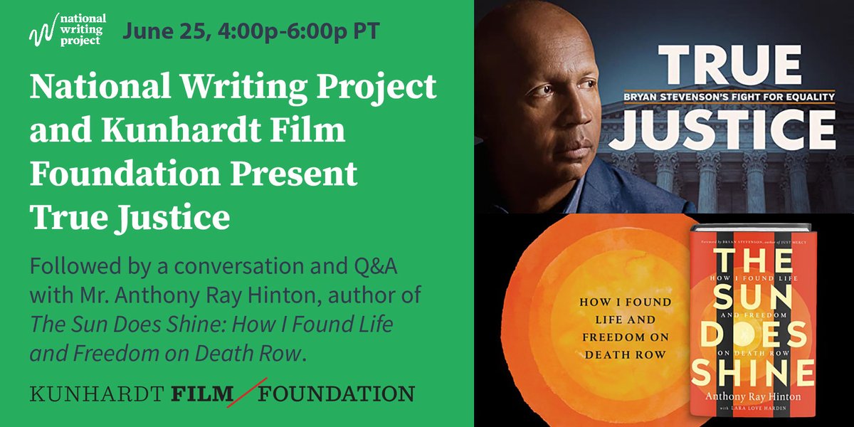 In partnership with the Kunhardt Film Foundation we are pleased to offer a special screening of the Peabody Award-Winning film True Justice followed by a Q&amp;A session with Mr. Anthony Ray Hinton, author of The Sun Does Shine. Register today! #NWP bit.ly/3hzraL0