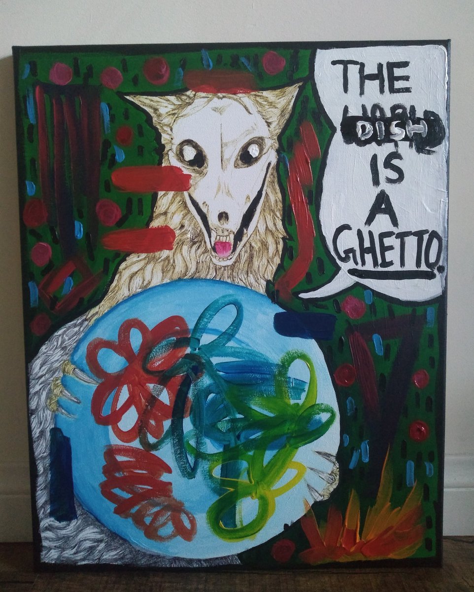jfox_draws's tweet photo. Title: The dish is a ghetto
Date: 2020
Medium: Acrylic on Canvas
This an old painting now made new https://t.co/L952AVZuCb