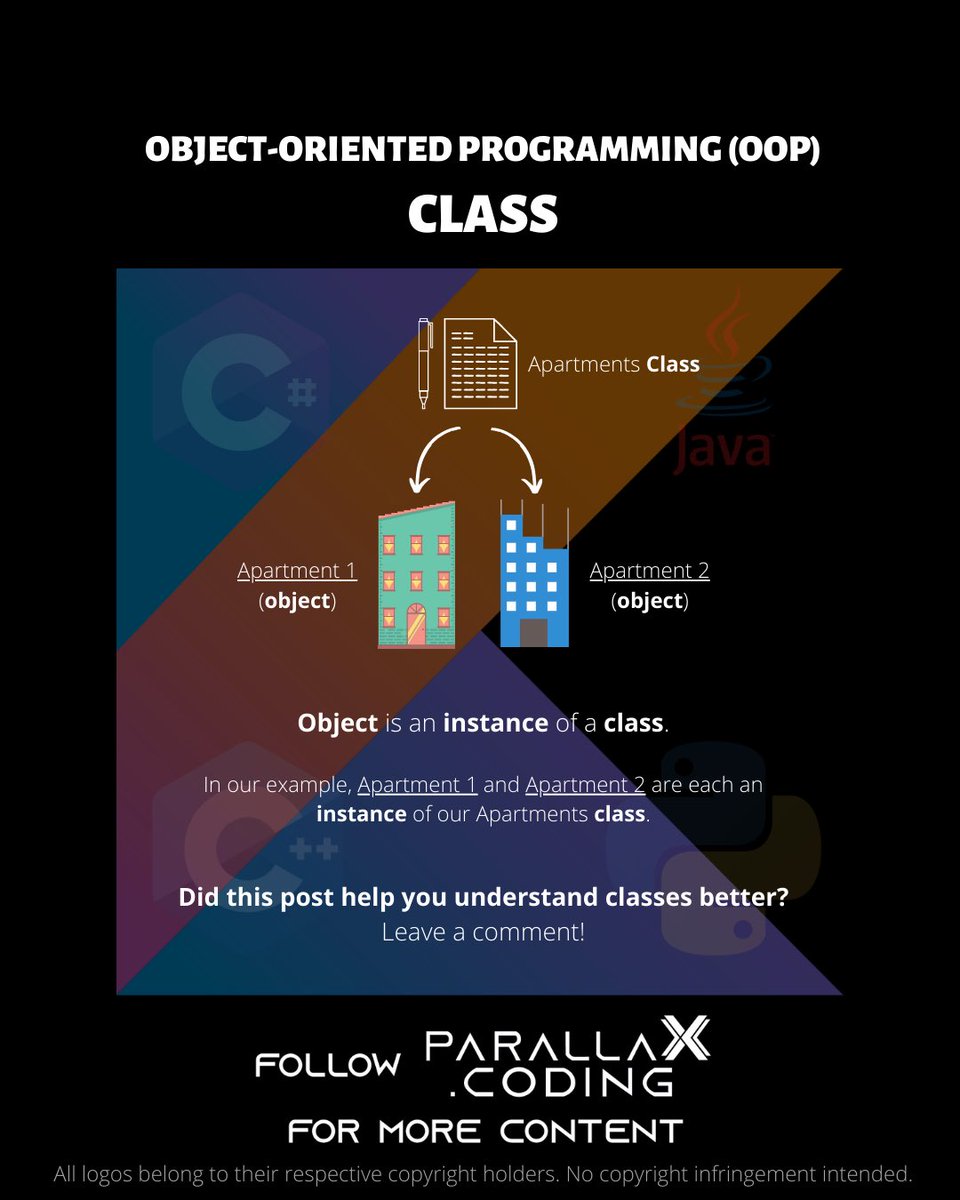 parallaXcoding's tweet image. Learn how Classes Work | 𝙃𝙖𝙣𝙙𝙢𝙖𝙙𝙚 𝙛𝙤𝙧 𝙮𝙤𝙪 𝙗𝙮 𝙥𝙖𝙧𝙖𝙡𝙡𝙖𝙓.𝙘𝙤𝙙𝙞𝙣𝙜 #app #mobile #coding #android #ios #dev #developer #programming #programmer #code #computer #kotlin #java #100DaysOfCode #software #softwaredeveloper #google #Python #csharp #cplusplus