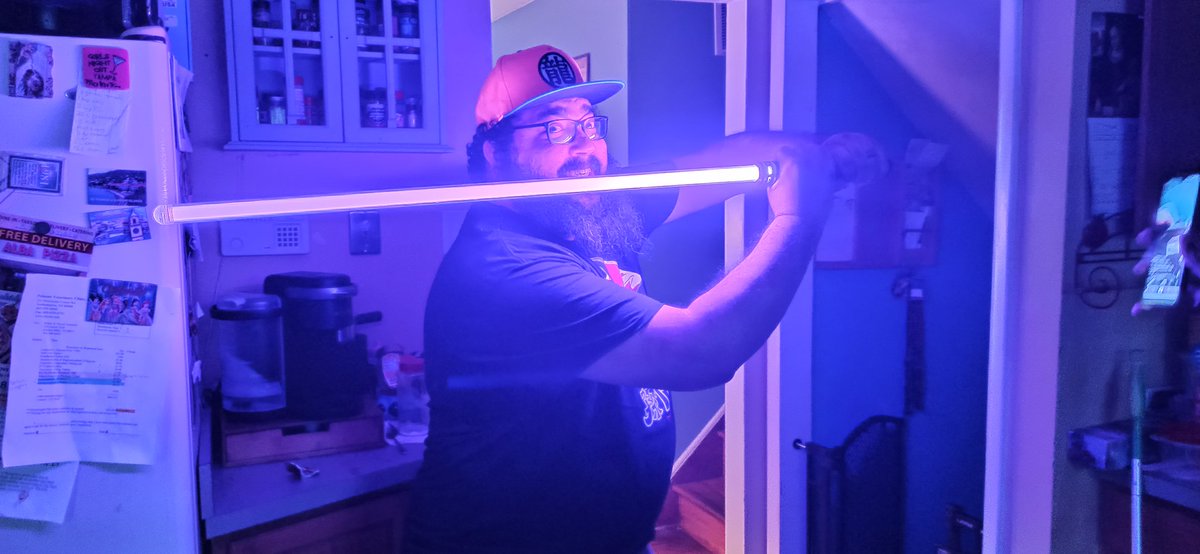 DJAwesomusPrime's tweet photo. IT HAS ARRIVED! Most of you know my lightsaber was hijacked at @Setsucon #setsucon2020 and I was extremely upset But my NEW Ultra Saber came and I couldn't be happier! Sexy purple blade like my boi Mace and a sleek black and silver hilt. I can't wait to show this off to you all! https://t.co/FXcnPwHoXW