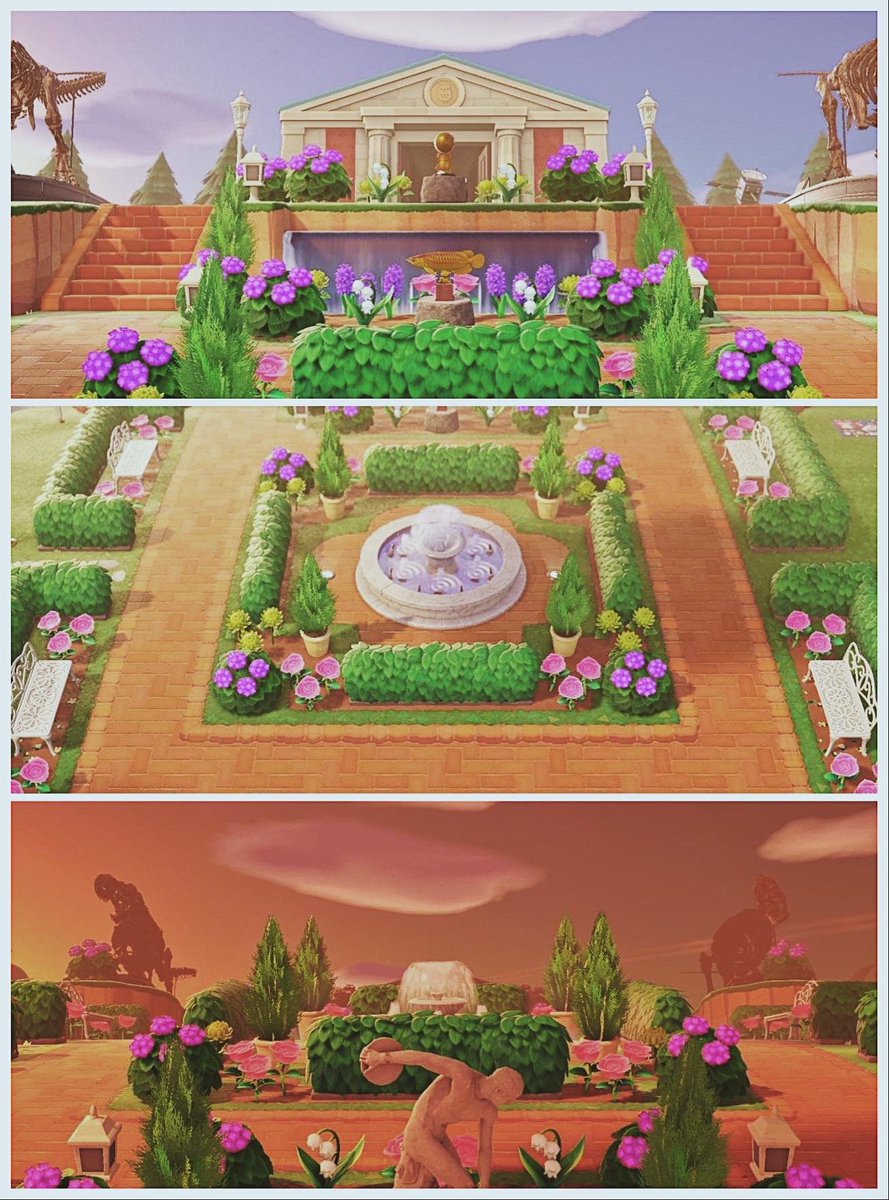 190. Une entrée de musée au top !(Source :  https://www.reddit.com/r/AnimalCrossing/comments/haavsx/revamped_my_museum_and_park_to_a_frenchinspired/)