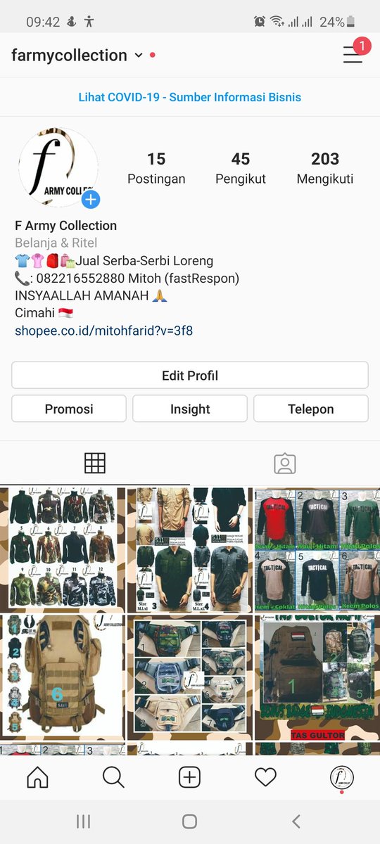 Mitoh_Farid12's tweet photo. Yang lagi cari serba serbi loreng bisa di cek dulu di instagram nya
https://t.co/xW7glPdZ34 https://t.co/YEYrpc2u4q