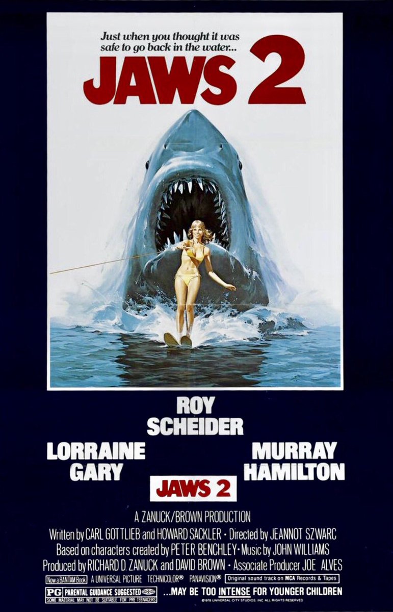 FilmNewsNos's tweet photo. 🎬MOVIE HISTORY: 42 years ago today, June 16, 1978, the movie 'Jaws 2' opened in theaters!

#RoyScheider #LorraineGary #MurrayHamilton #JosephMascolo #JeffreyKramer #CollinWilcox #AnnDusenberry #MarkGruner #SusanFrench #BarryCoe #GarySpringer #DonnaWilkes #GaryDublin https://t.co/jcRY78pUSx