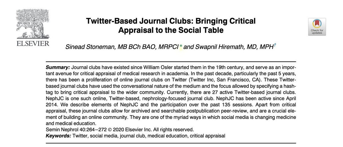 What are twitter journal clubs? How do the fit into the hsitory of journal clubs?  @Stones__ and I try to explain in this review 2/