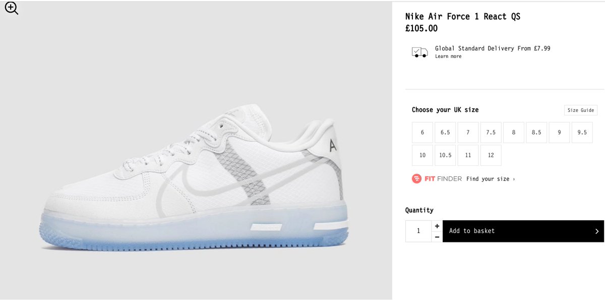 nike air force 1 react restock
