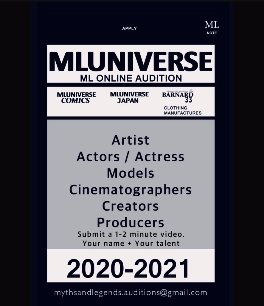 mluniverse_jp's tweet photo. Open Online Auditions Now Global for MYTHS AND LEGENDS Entertainment a new Record label #MLJUNIORS #KPOP #ALEX_KINCHEN #singer #no1asian_mens_ambition #ALEXKINCHEN #ALEX칸첸알렉스 
#MYTHSandLEGENDSent #KPOP
#MLUNIVERSE  #onlineaudition 
#MLUNIVERSE_Auditions #MLROOKIES https://t.co/bxcTfhCY75