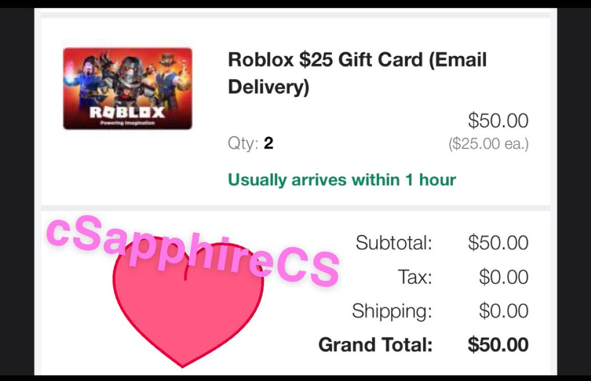 25 dollar gift roblox card email delivery