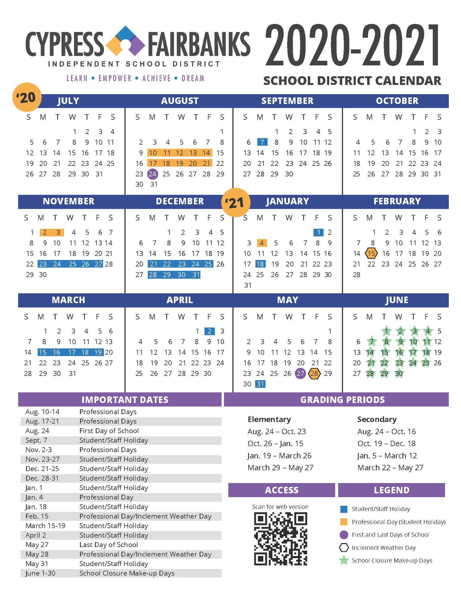 Cfisd 2023 Calendar Cypress-Fairbanks Isd On Twitter: "The Cfisd Board Of Trustees Approved The  Amended 2020-2021 Instructional Calendar During Its Regularly Scheduled  Meeting On June 16. Https://T.co/Lqjdpimvcx #Cfisdspirit  Https://T.co/Hzbfugku9C" / Twitter