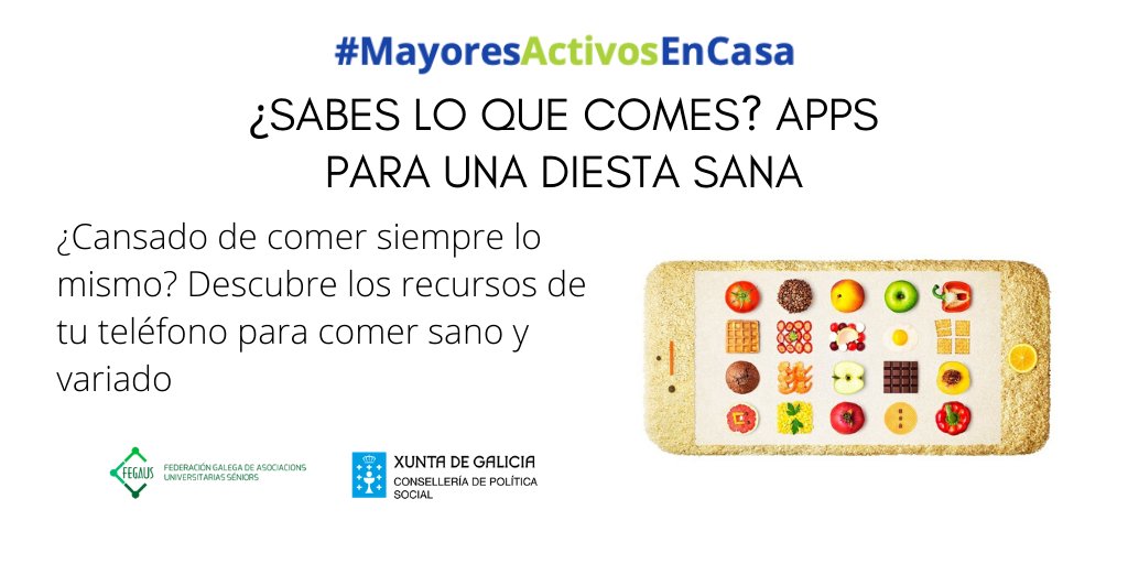 canalsenior's tweet photo. 📲 Sácale el máximo partido a tu móvil y empieza a comer sano y variado❗ Descubre las mejores apps con este seminario gratuito ⤵️
📅 Miércoles 17 de junio de 12:00 a 13:00
👉 Regístrate y accede desde: https://t.co/ohS8kSQ0dT
🏡 #MayoresActivosenCasa #FEGAUS @Xunta https://t.co/er5G6Ajhos