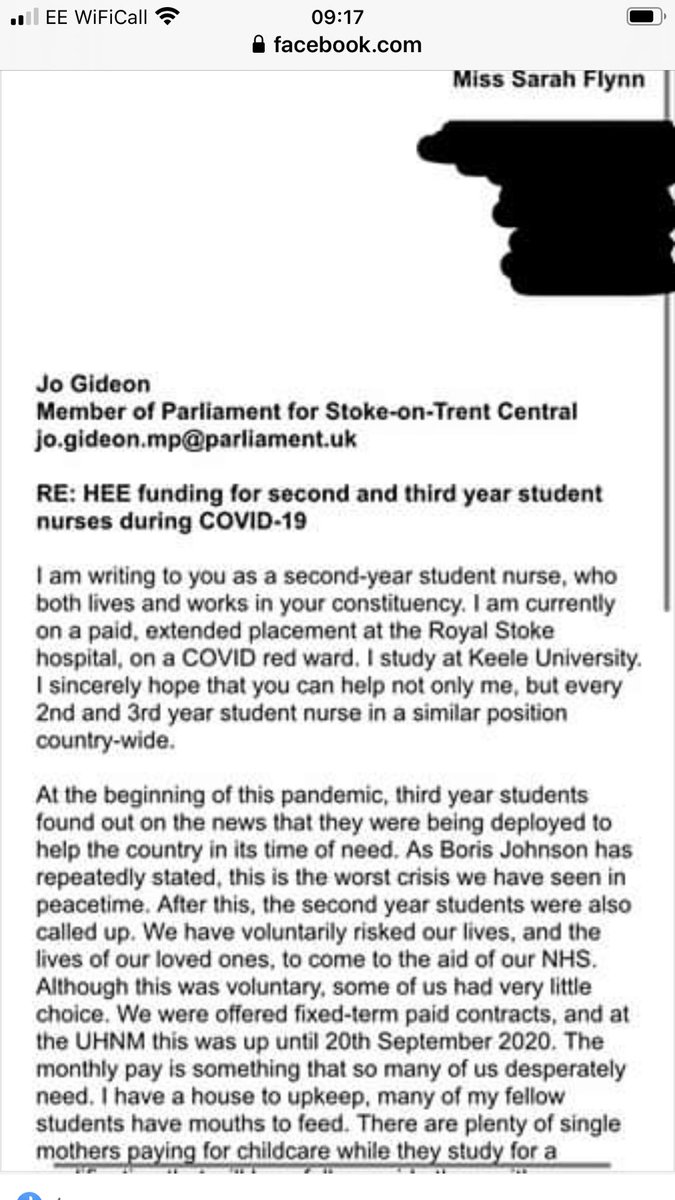 More student nurses speaking out on Facebook here: