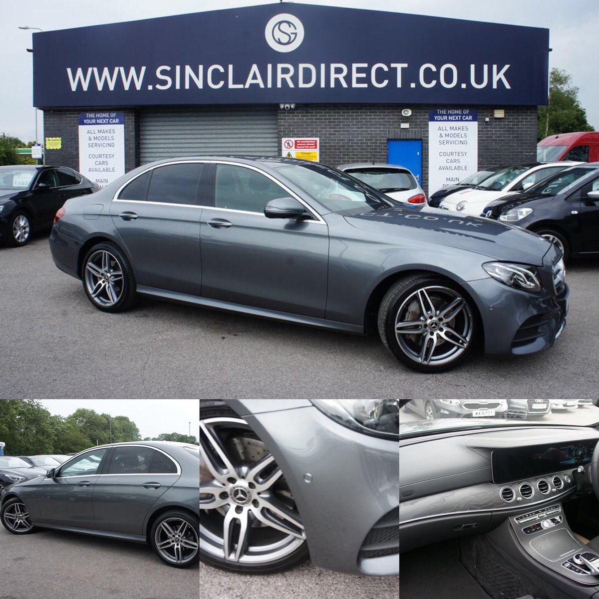 Sinclair_Direct's tweet image. Stay posted for news on our forecourt opening soon but as always we're still available across tel &amp;amp; email. In the meantime, enjoy this E-Class Saloon, blending sumptuous comfort, refinement and tech in a stylish executive package.
Search / Finance / Collect.