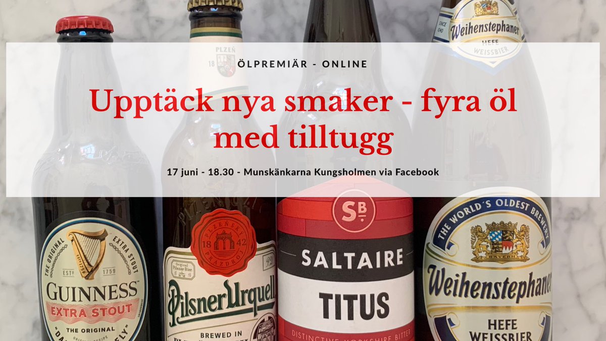 FoodTomas's tweet photo. Snart är det dags för ölpremiär! Vår första ölprovning med Sveriges kanske främsta ölexpert, Jan-Erik Svensson, som ger oss en kort introduktion till och guidar oss genom fyra ölsorter med tilltugg. 

17 juni - kl. 18.30 - via Facebook på Munskänkarna Kungsholmen https://t.co/8bJeAWx8iB
