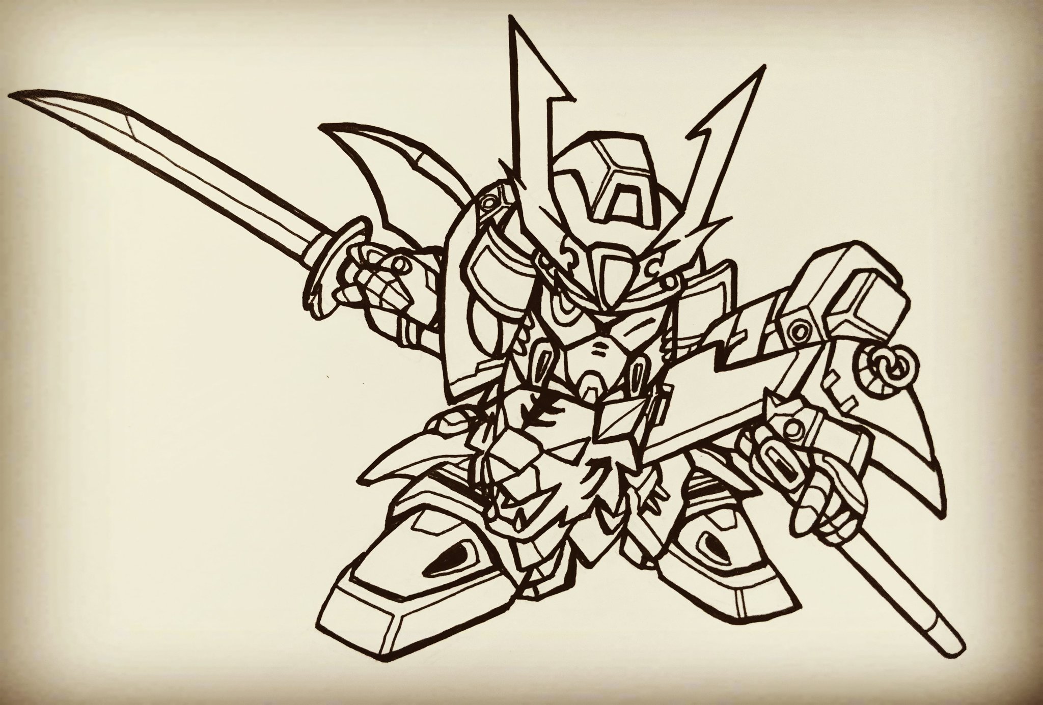 ケイタ 今年中にフォロワー00人 Sdガンダム 青斬抜刀隊隊長 爆輪頑駄無 敵 即 斬 これが我らの合言葉だ Sd戦国伝 イラスト T Co Cghvmgpnt1 Twitter