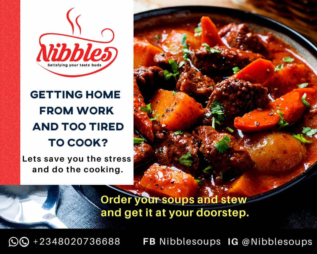 nibblesoups's tweet image. Are you hungry? 
We make delicious bespoke meals
Call us today on +2348020736688 or send a message on WhatsApp.
Kindly retweet my customer might be on your TL..Thank you #justnibblesfoods 
#nibblesoups 
#Adeherself #Ajimobi