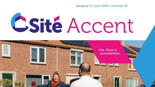 Deze week valt bij onze huurders de nieuwe uitgave van de Sité Accent op de mat. Zoals gewoonlijk vol met Sité-nieuws, tips voor huurders en aandacht voor het werk van onze maatschappelijke partners. Het magazine (nog) niet bij de hand? Lees ‘m online via: bit.ly/37AlQTj