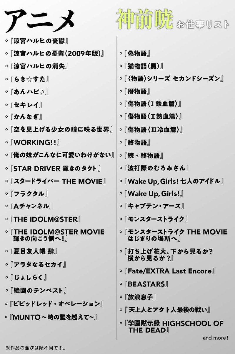 livedoornews's tweet photo. 【20周年】素晴らしい作品との出会いに感謝を。作曲家 #神前暁 インタビュー
https://t.co/mf7eRHtuhZ

「『もってけ！セーラーふく』を狙って書けたら天才ですよ（笑）」。『#涼宮ハルヒの憂鬱』『#らきすた』『#物語シリーズ』など、人気アニメを彩る名曲たちを振り返った。 https://t.co/kX0mWs4vQp
