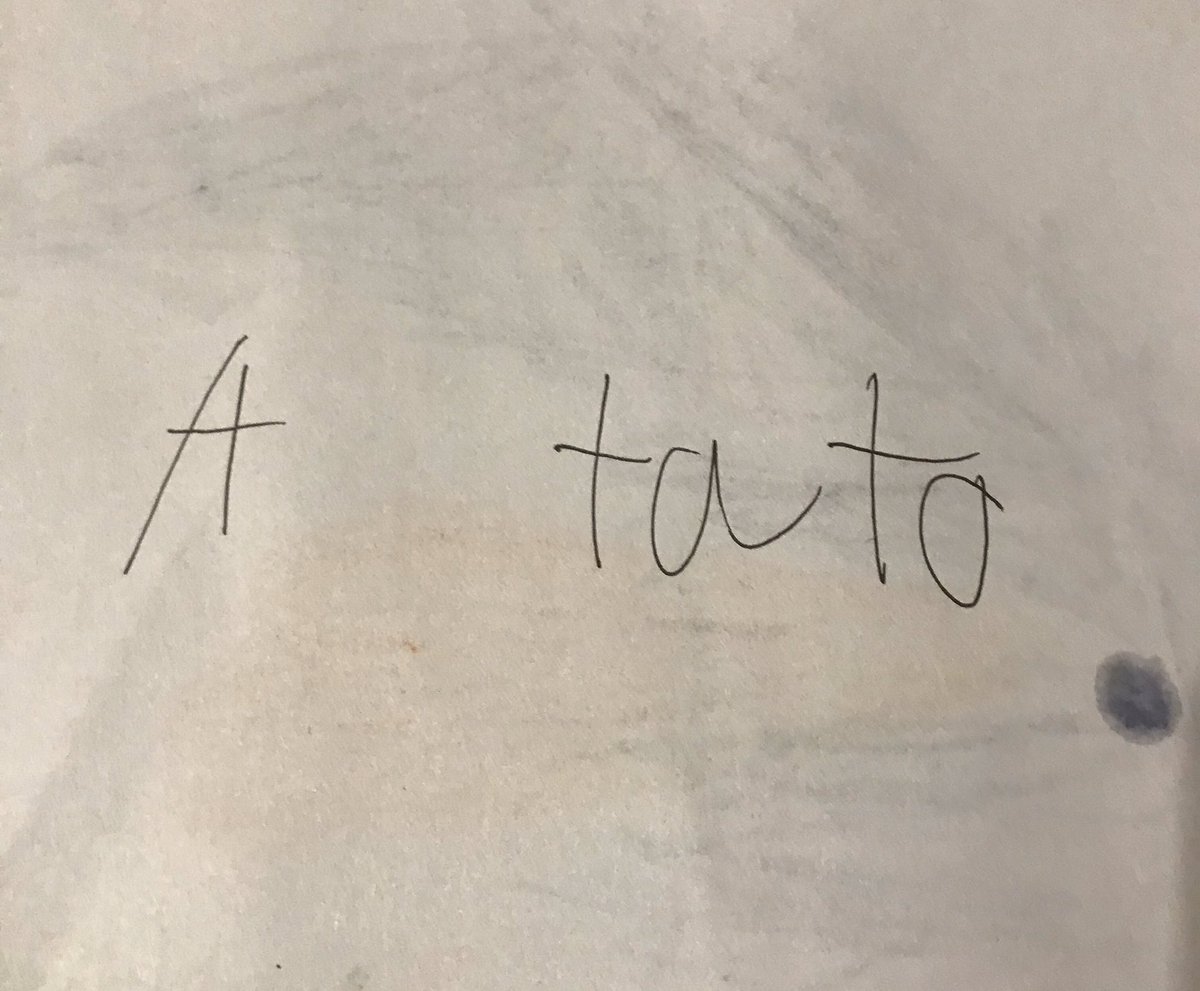 alicialoxley's tweet photo. Should I be more upset about the spelling or that my 6yo wants a tato? #inkgoals #mumfail https://t.co/5Sih73CTtw