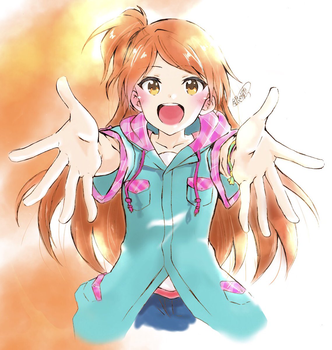 「【39人分の笑顔を落書きしよう企画】
5人目/大神環

実は初描き。 」|銀の鶴@パスタ会/あけぼの12のイラスト
