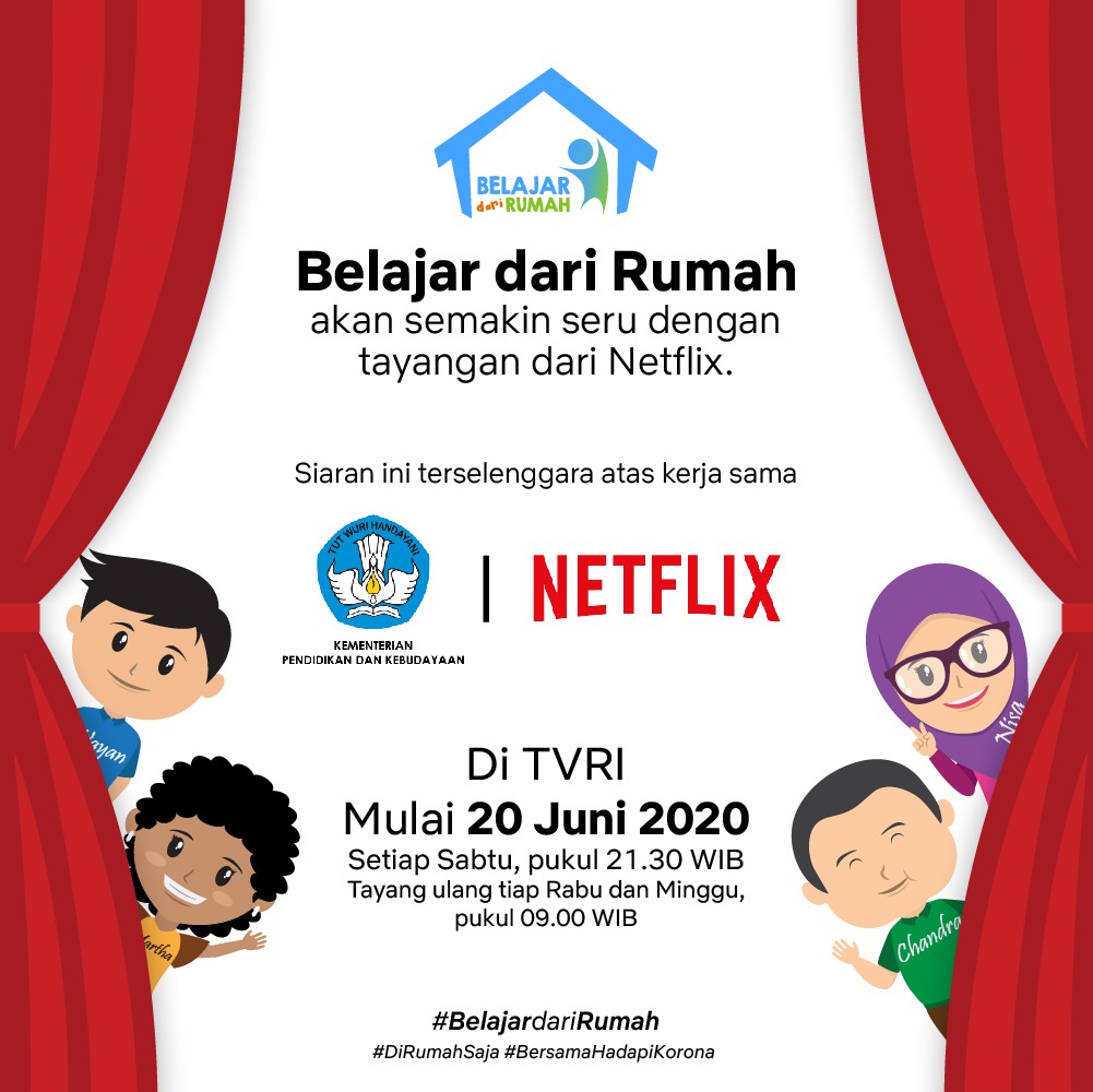 Kemdikdasmen's tweet photo. #SahabatDikbud, Kemendikbud bekerja sama dengan @NetflixID akan menayangkan film-film dokumenter persembahan Netflix pada program #BelajardariRumah mulai Sabtu, 20 Juni 2020. Yuk, saksikan tayangan menarik seperti “Our Planet” dan “Street Food: Asia”, hanya di @tvrinasional! https://t.co/BC6okeGzpl
