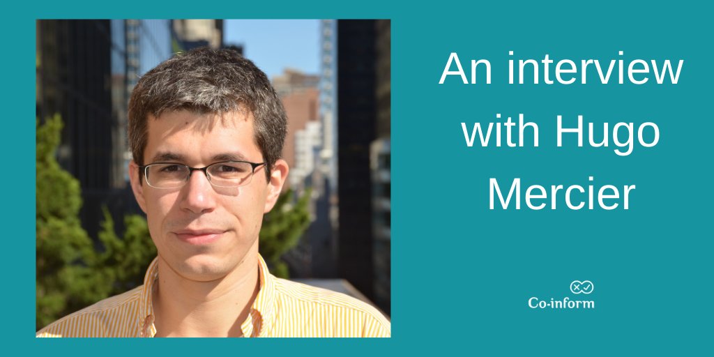 Co-Inform (@co_inform) on Twitter photo NEW! 📢 This month our blog features a fascinating interview with evolutionary and cognitive psychologist Hugo Mercier <a href="/hugoreasoning/">Hugo Mercier</a>
Read it now ➡️ ow.ly/wqYs50A8TXV
by <a href="/T_M_Farrell/">Tracie Farrell</a> <a href="/OpenUniversity/">The Open University</a> <a href="/kmiou/">KMi</a>
#misinformation #ThinkCheckShare #Co_informing NEW! 📢 This month our blog features a fascinating interview with evolutionary and cognitive psychologist Hugo Mercier <a href="/hugoreasoning/">Hugo Mercier</a>
Read it now ➡️ ow.ly/wqYs50A8TXV
by <a href="/T_M_Farrell/">Tracie Farrell</a> <a href="/OpenUniversity/">The Open University</a> <a href="/kmiou/">KMi</a>
#misinformation #ThinkCheckShare #Co_informing