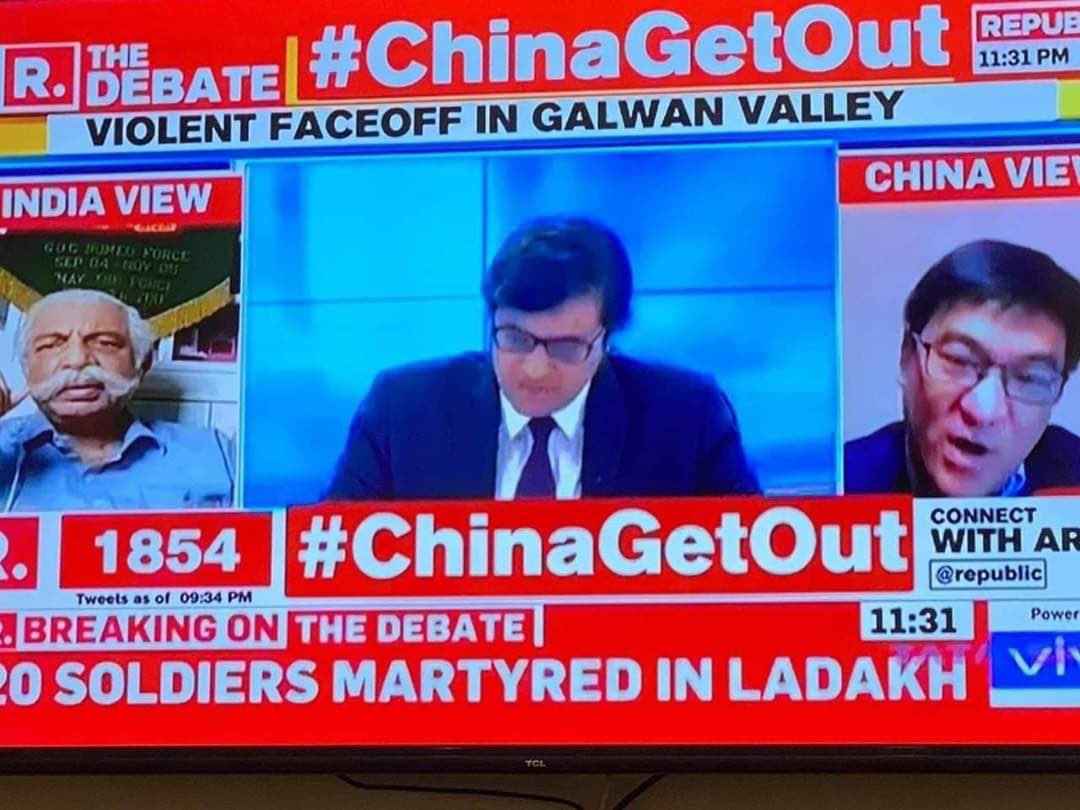 aneeshkallada's tweet photo. This is epic. China Get Out, powered by VIvo. #GalwanValley https://t.co/kqK5EkwKhs