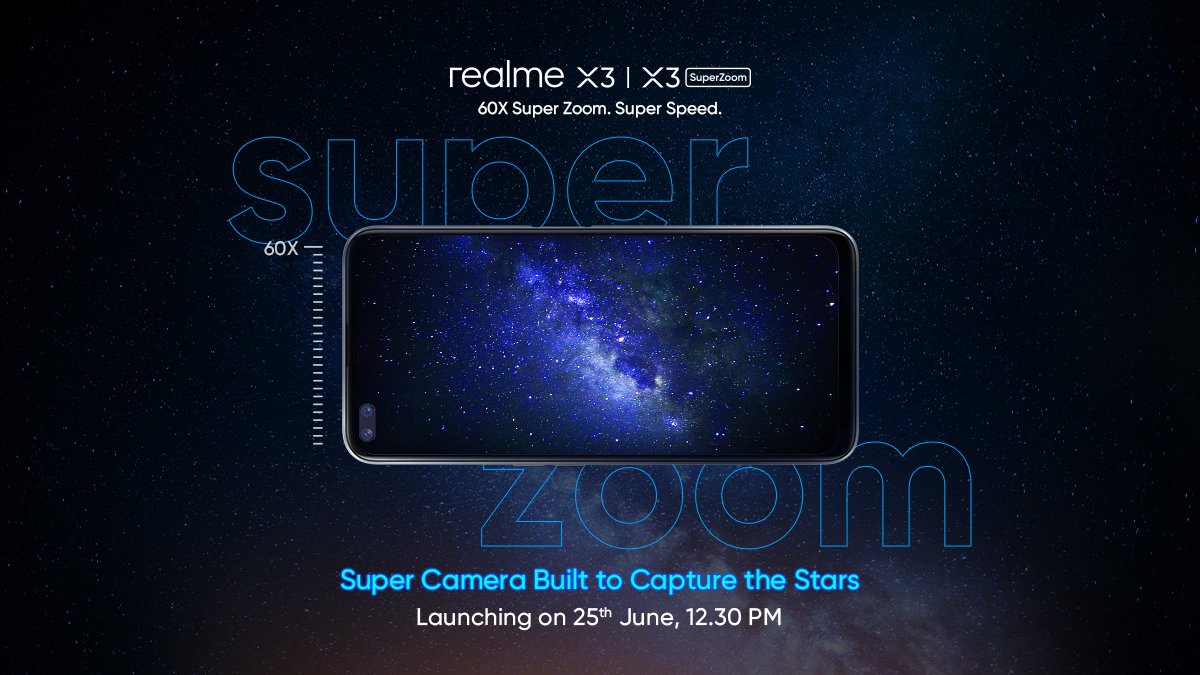 MadhavSheth1's tweet photo. The X you are waiting for is here!
We are not only bringing you 60X Super Zoom but also bringing Super Speed with our new flagship #realmeX3 &amp; #realmeX3SuperZoom.

Unveiling on 25th June at 12:30PM. https://t.co/9PNGSQIVFU