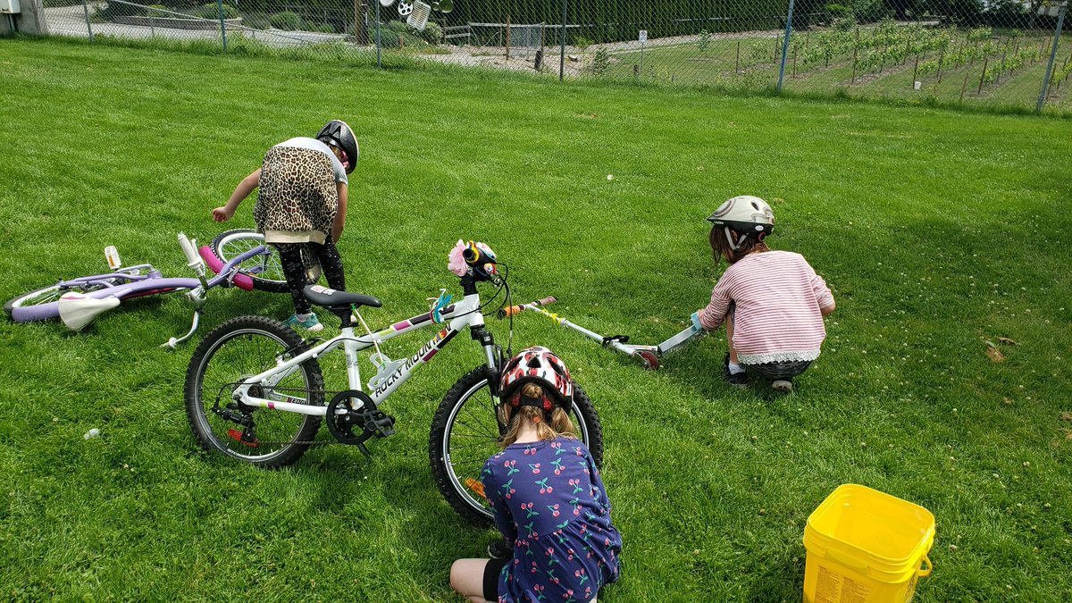 afitzau's tweet image. Wheels Rodeo a success @west_bench. Very busy at the bike wash station. #sd67 #junefun @toddmanuel_67