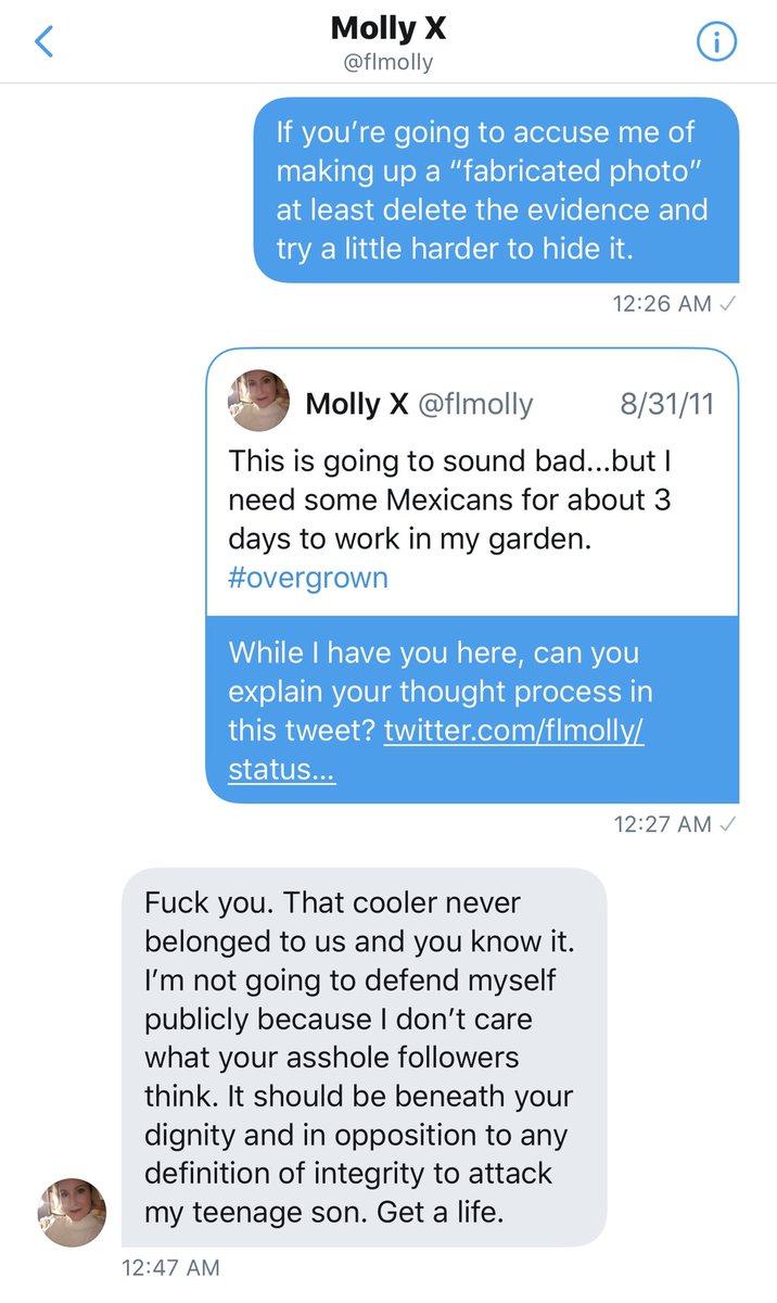 OH, YOU THOUGHT THIS SAGA WAS OVER? NOPEEEEERick Wilson’s wife continued to DM me then admitting that the photo of the confederate cooler was *NOT* fake as she previously claimed.After I responded, she blocked me. 