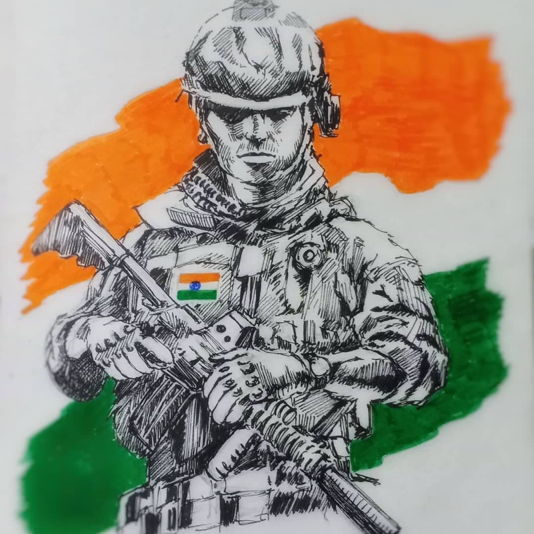 Independence day drawing ||indian army drawing||Republic day drawing idea -  YouTube